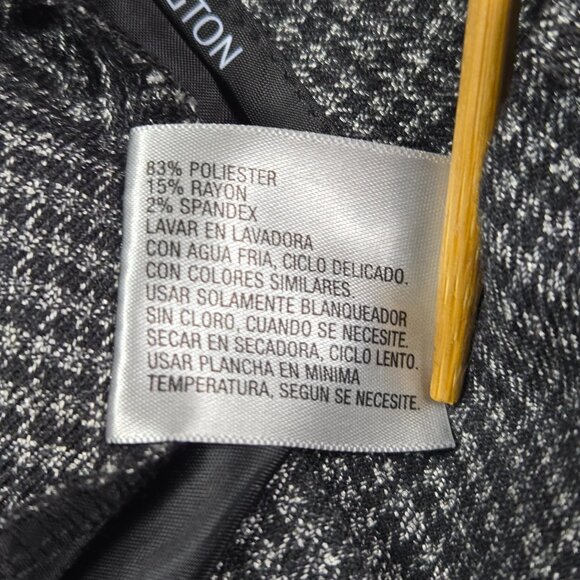 Worthington Modern Fit Wide Leg Plaid Pants Gray Black Check Stretch Sz 12 - Picture 6 of 12